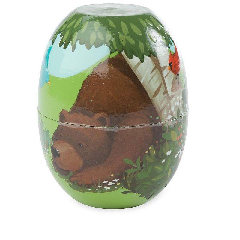 HearthSong - Children's Woodland Friends Stackable Wooden Nesting Eggs, Set of 5