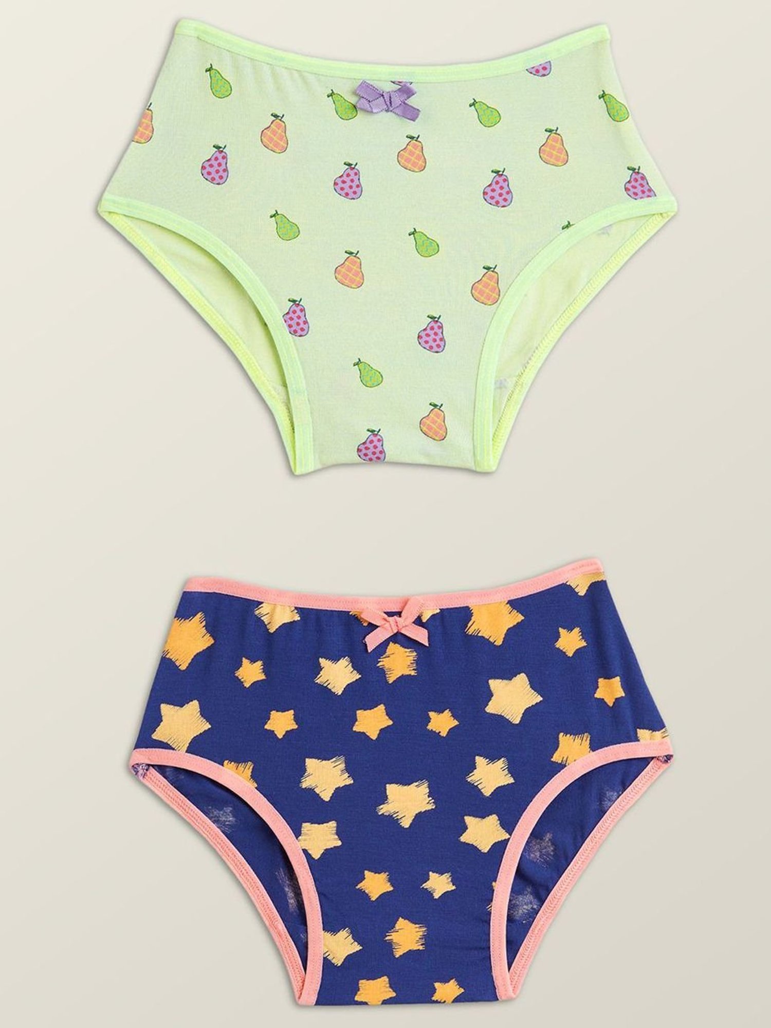 XY Life Kids Green & Navy Printed Panties (Pack of 2)