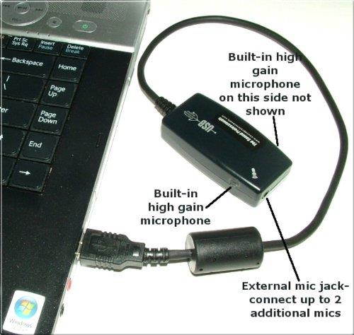 Sound Professionals - Super High Gain Stereo USB High Sensitivity Omnidirectional Microphone - For PC and Mac No Batteries - Court and Depositions.
