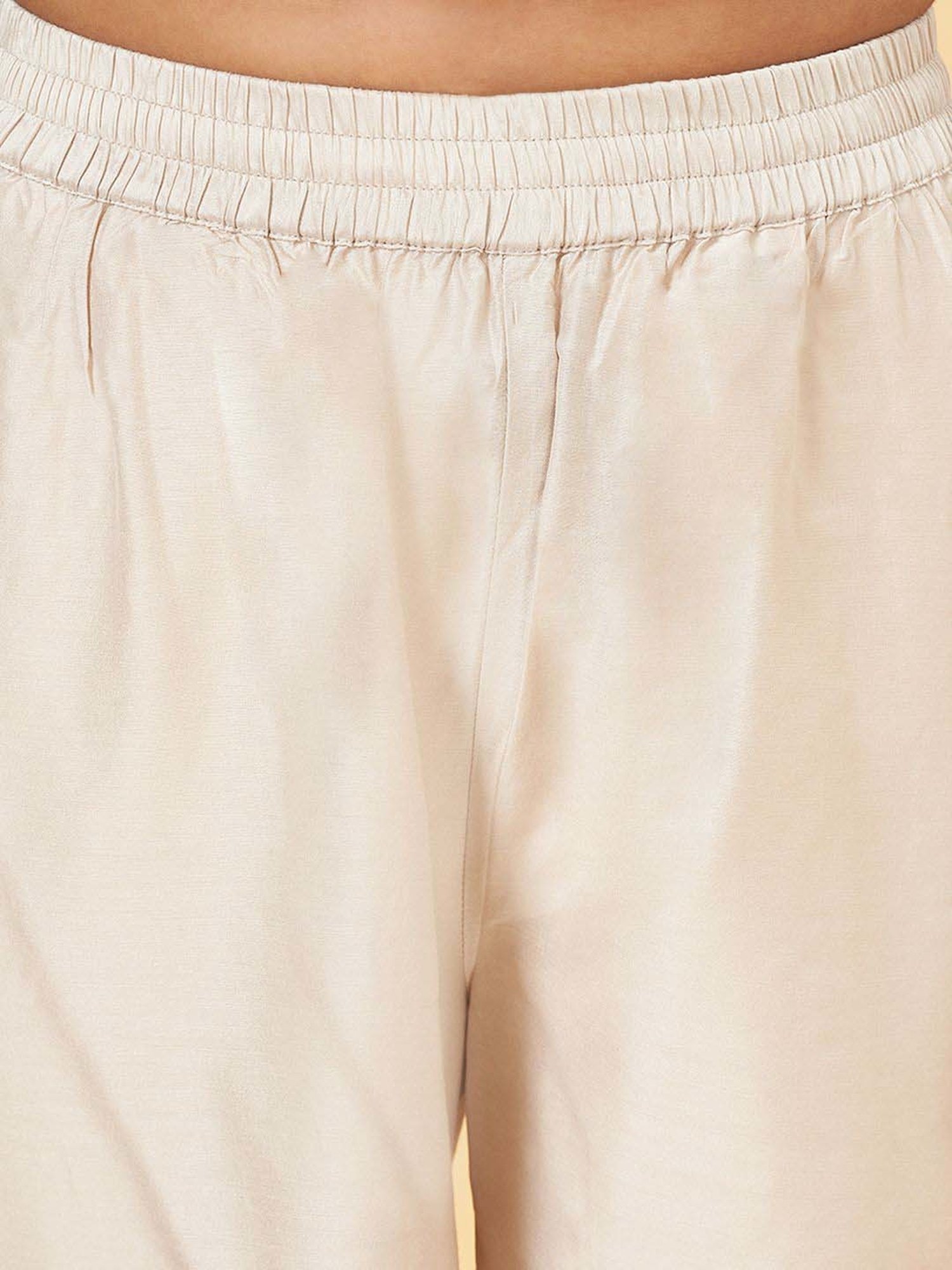 Rangmanch by Pantaloons Beige Embroidered Kurta Palazzo Set With Dupatta