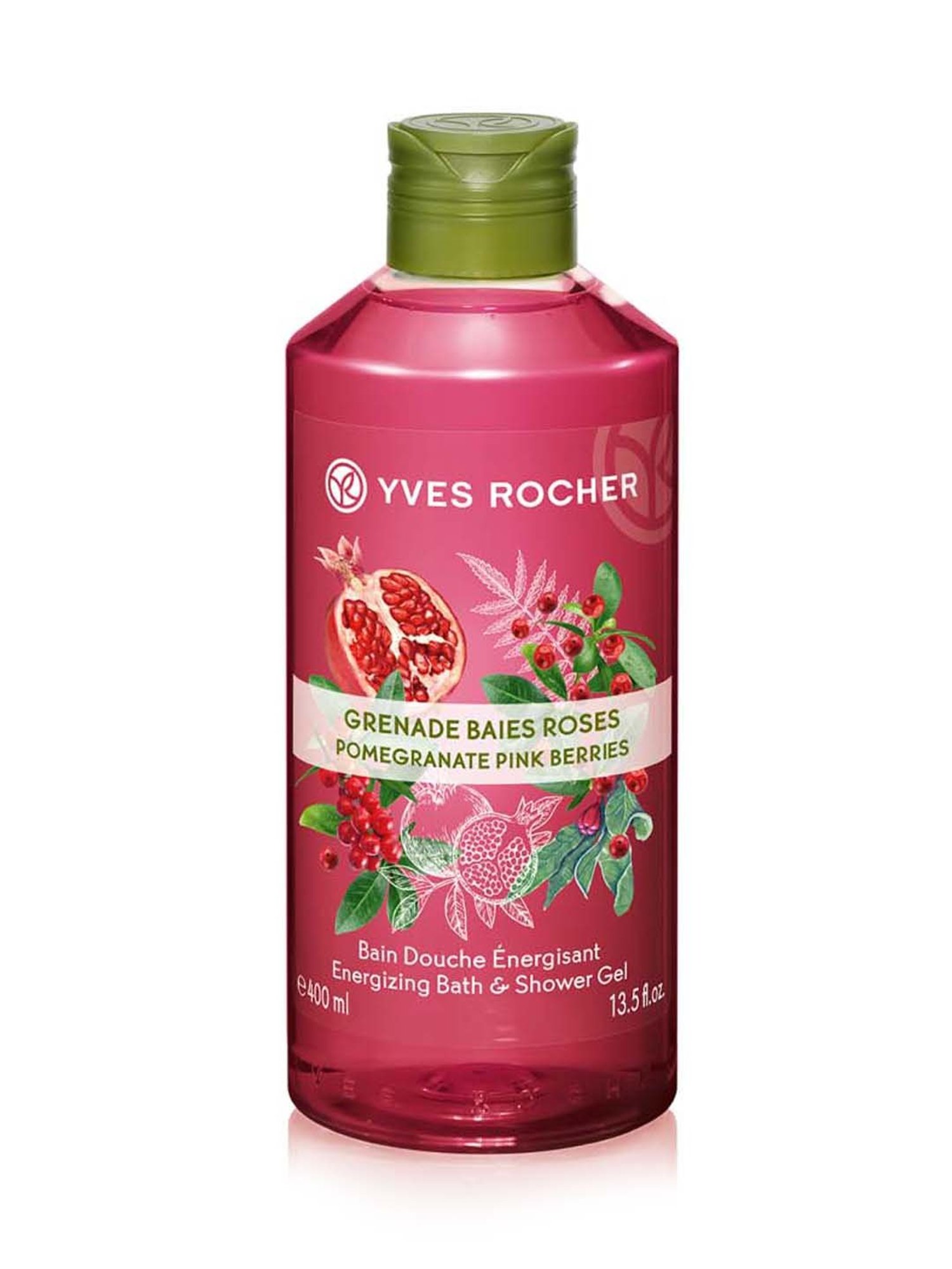 YVES ROCHER Pomegranate Pink Berries Energizing Bath & Shower Gel - 400 ml