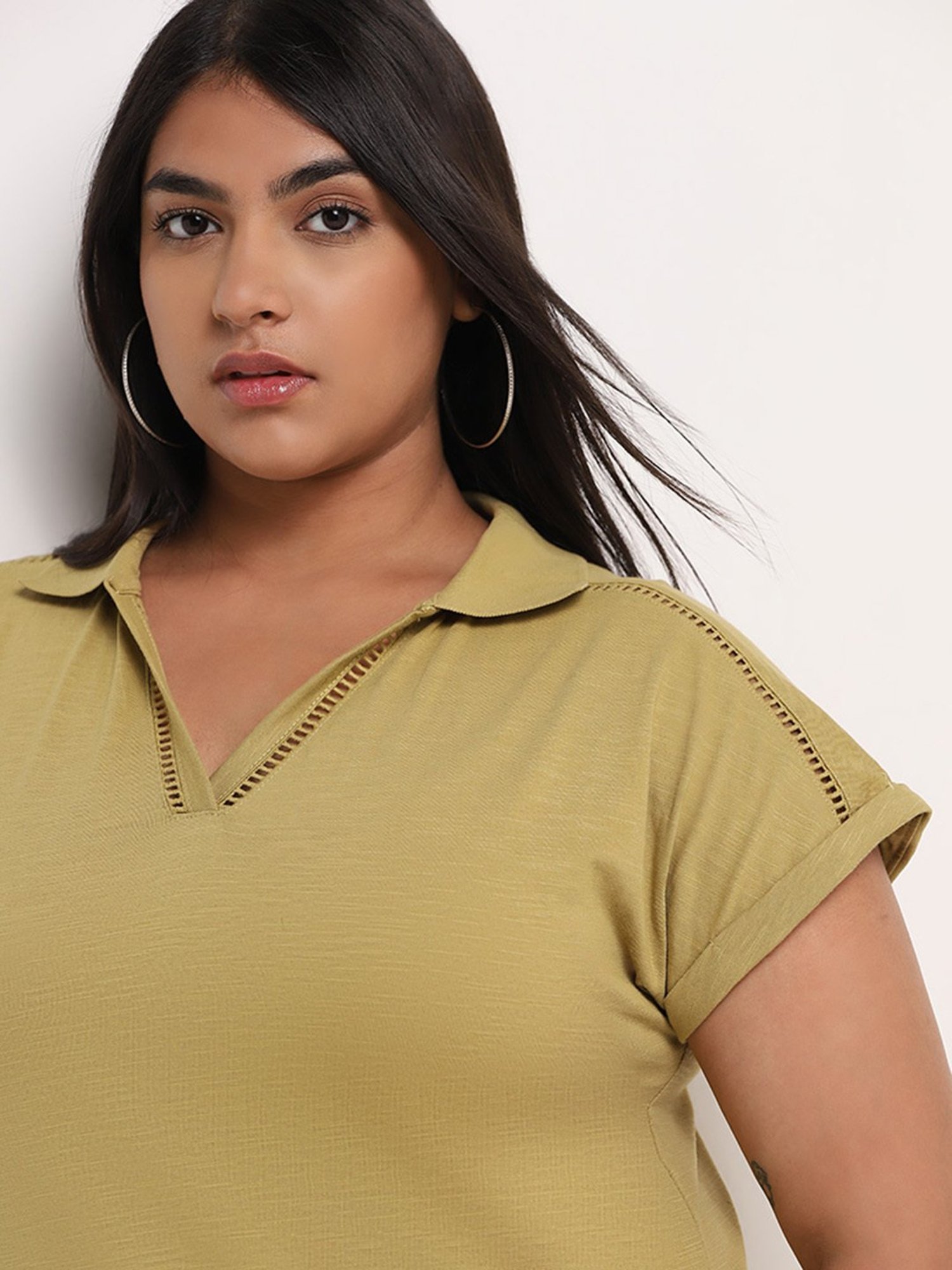 Gia by Westside Light Olive Solid Top