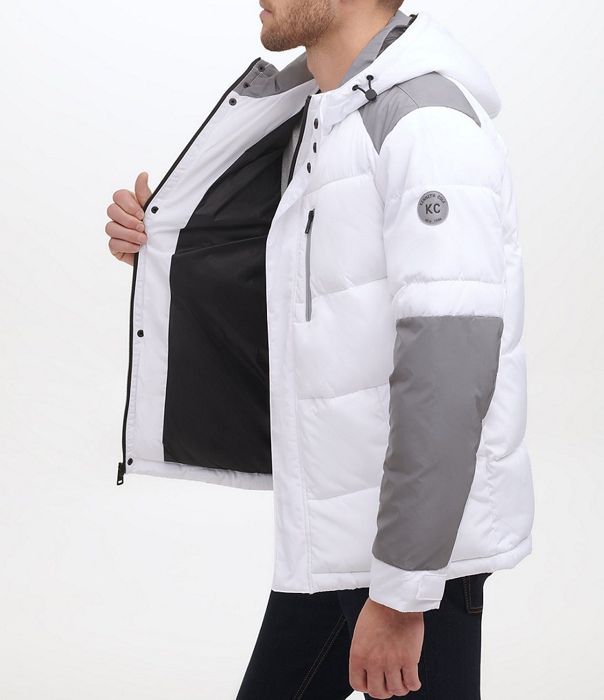 Kenneth Cole New York Long-Sleeve Mixed-Media Hooded Puffer Jacket