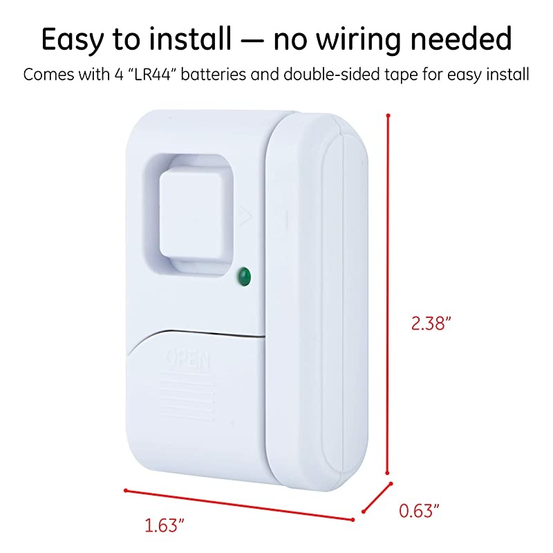 Personal Security WindowDoor 12Pack DIY Protection Burglar Alert Magnetic Sensor OffChimeAlarm Easy Installation Ideal for Home Gara Apartment Dorm RV and Office 45989 White