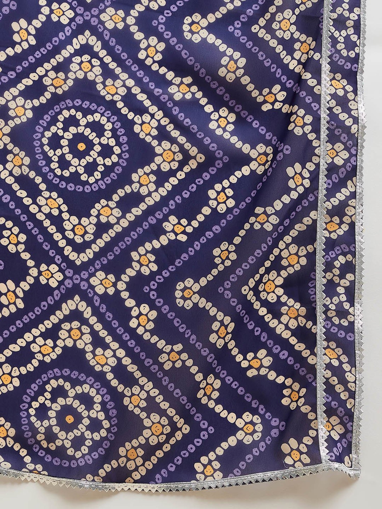 PANIT Blue Printed Ethnic Dress With Dupatta