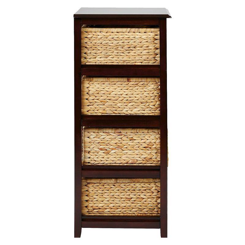 Seabrook FourTier Storage Unit With Espresso and Natural Baskets - OSP Home Furnishings