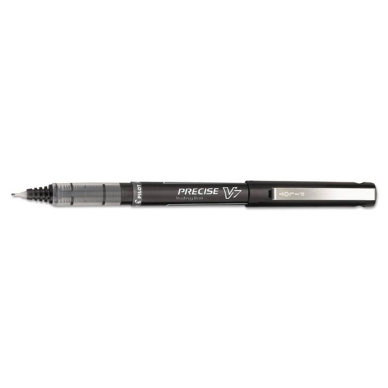 Pilot Precise V7 Roller Ball Stick Pen, Needle Point, 0.7mm Fine - Black Ink (12 Per Pack)