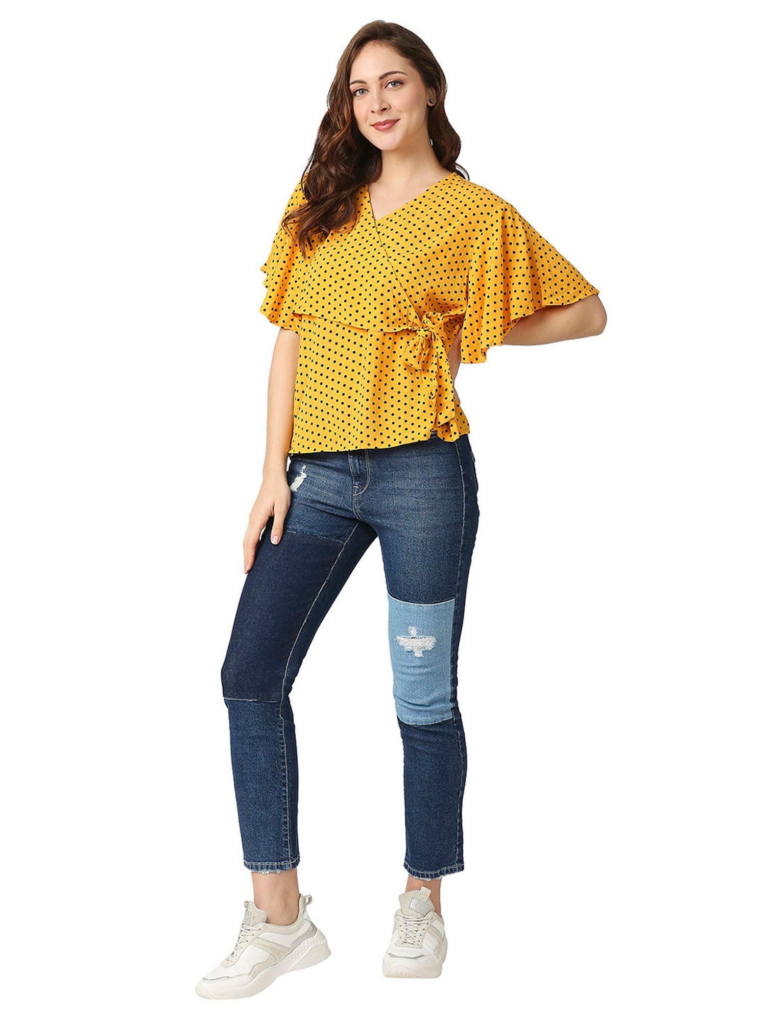 Pepe Jeans Yellow Printed Top