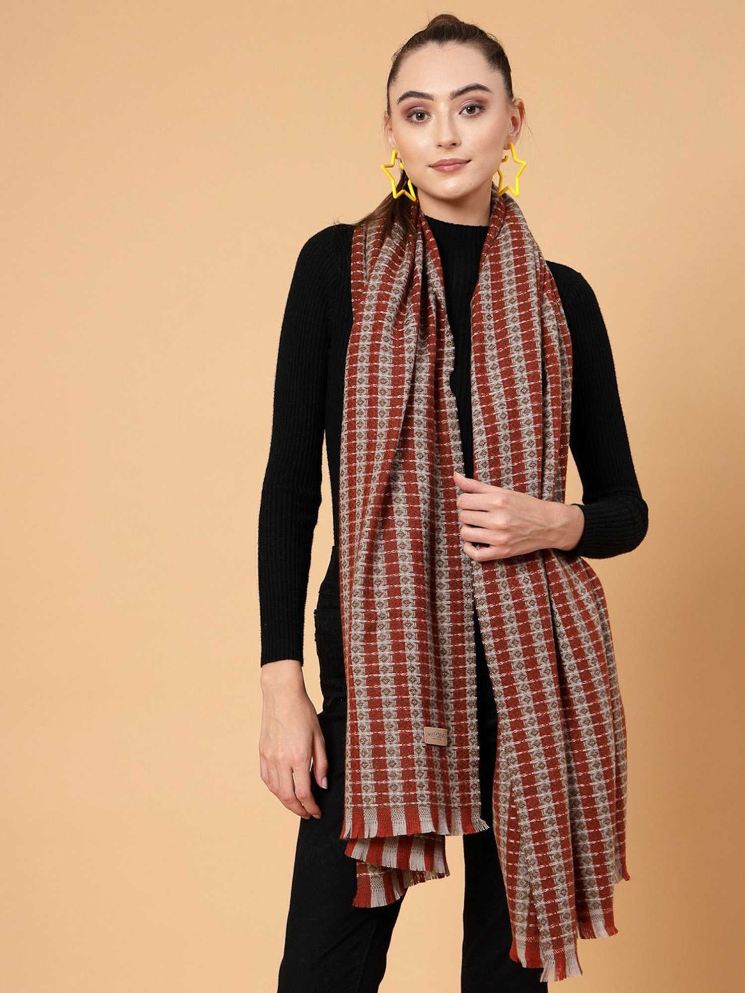 Mafadeny Rust Printed Stole