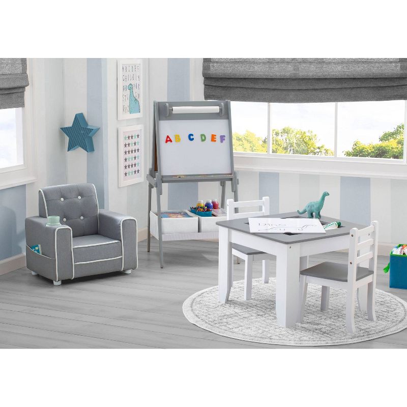 Delta Children Chelsea Wood Table and Chair Set - Gray/White