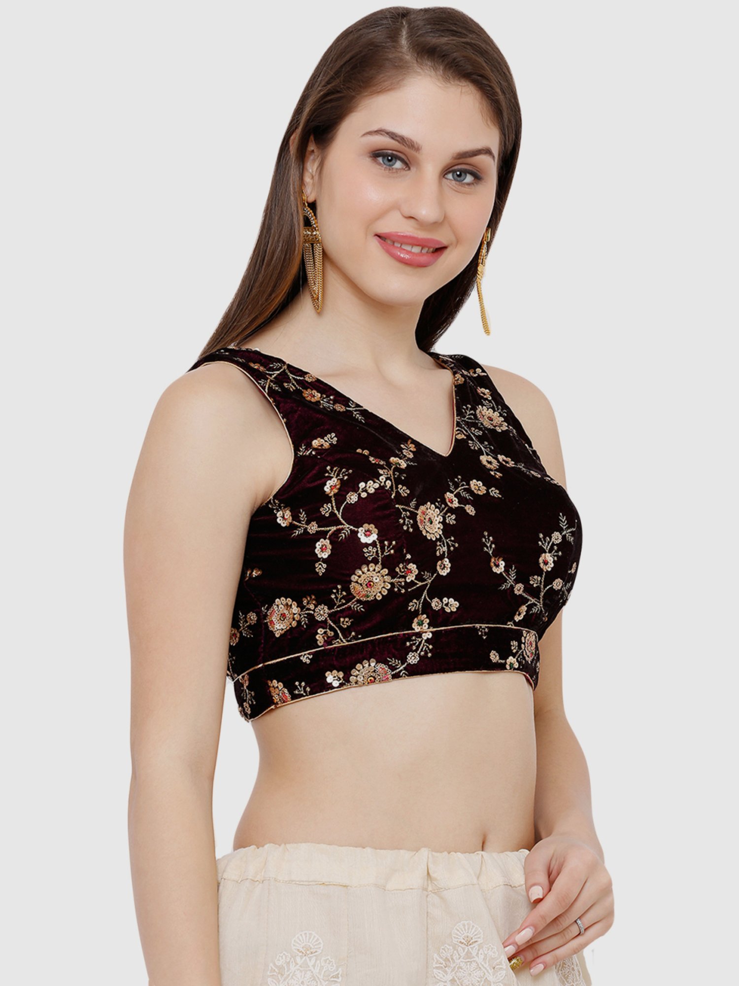 Salwar Studio Red Textured Blouse