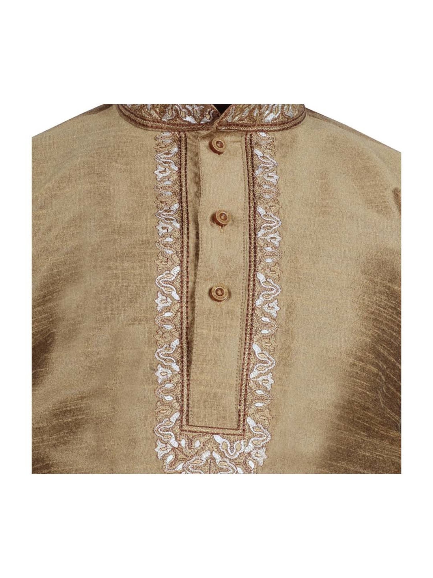 SG Yuvraj Kids Green Embroidered Full Sleeves Kurta Set