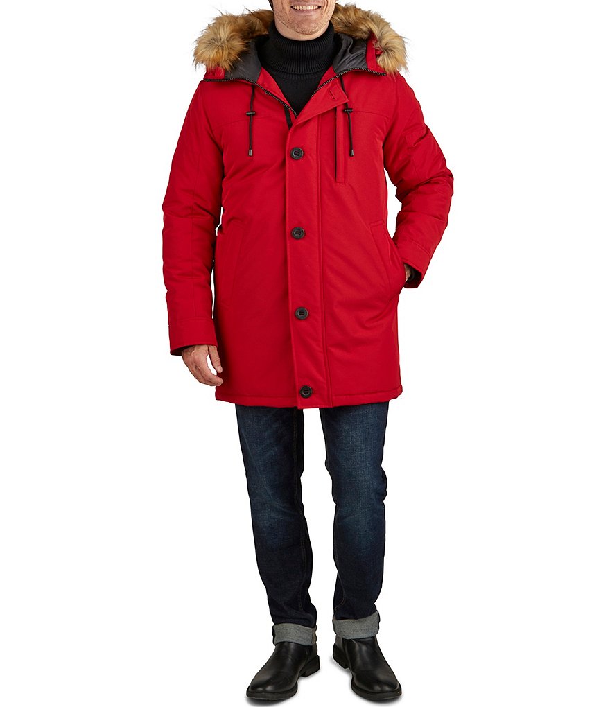 Cole Haan Hooded Down Zip Front Puffer Jacket
