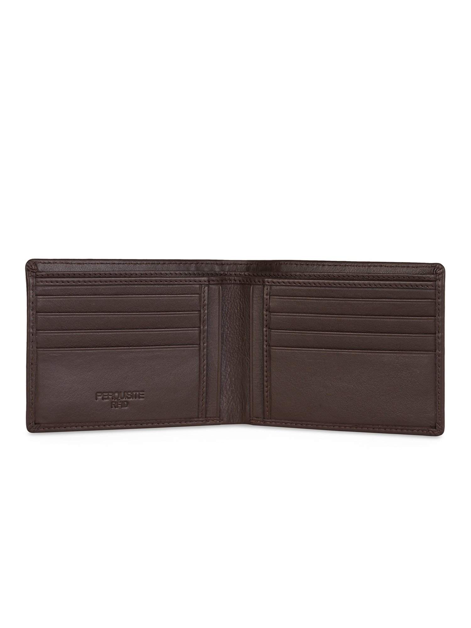 PERQUISITE Brown Casual Leather Bi-Fold Wallet for men