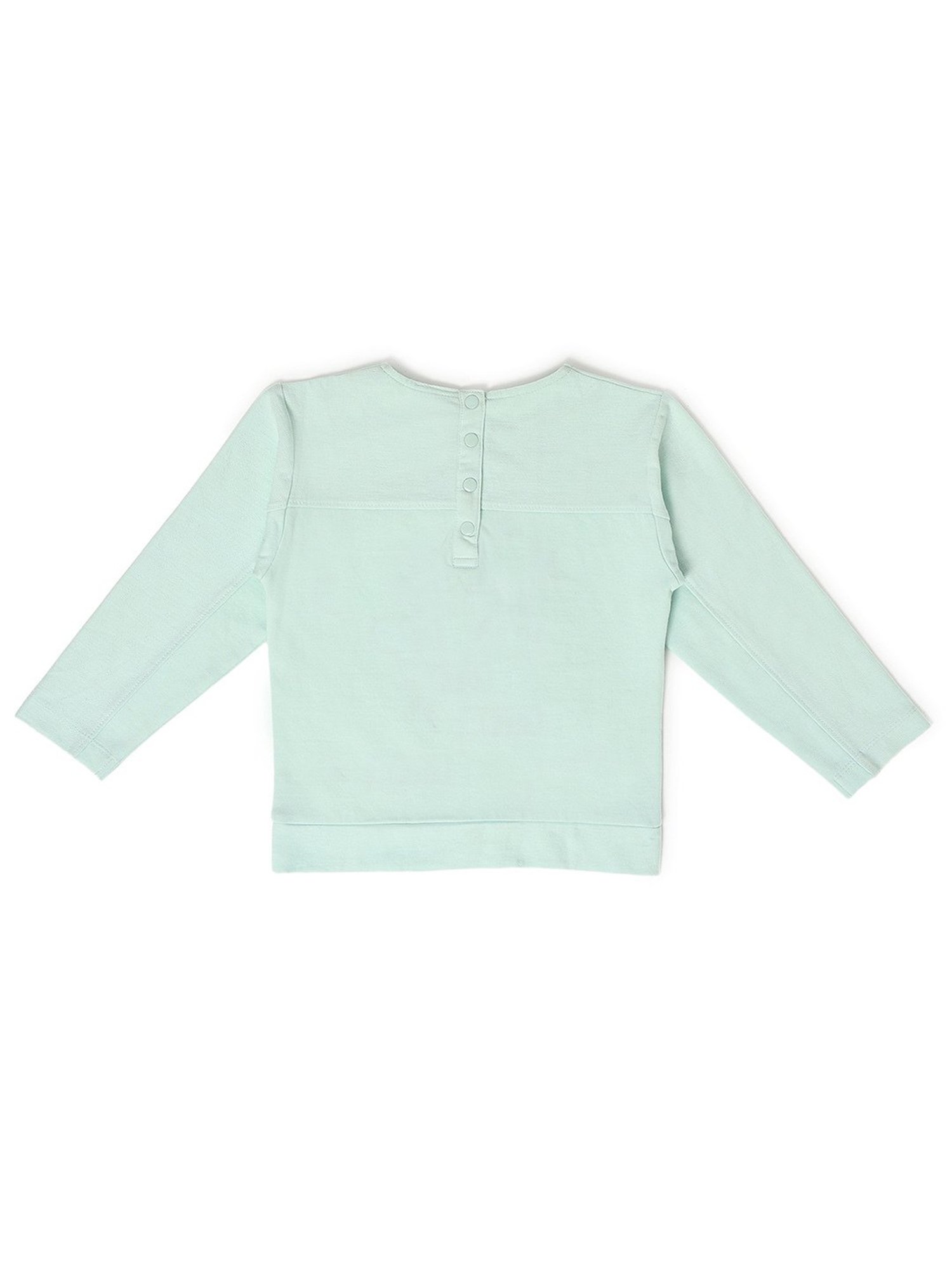 MiArcus Kids Mint Green Embroidered Full Sleeves Sweatshirt