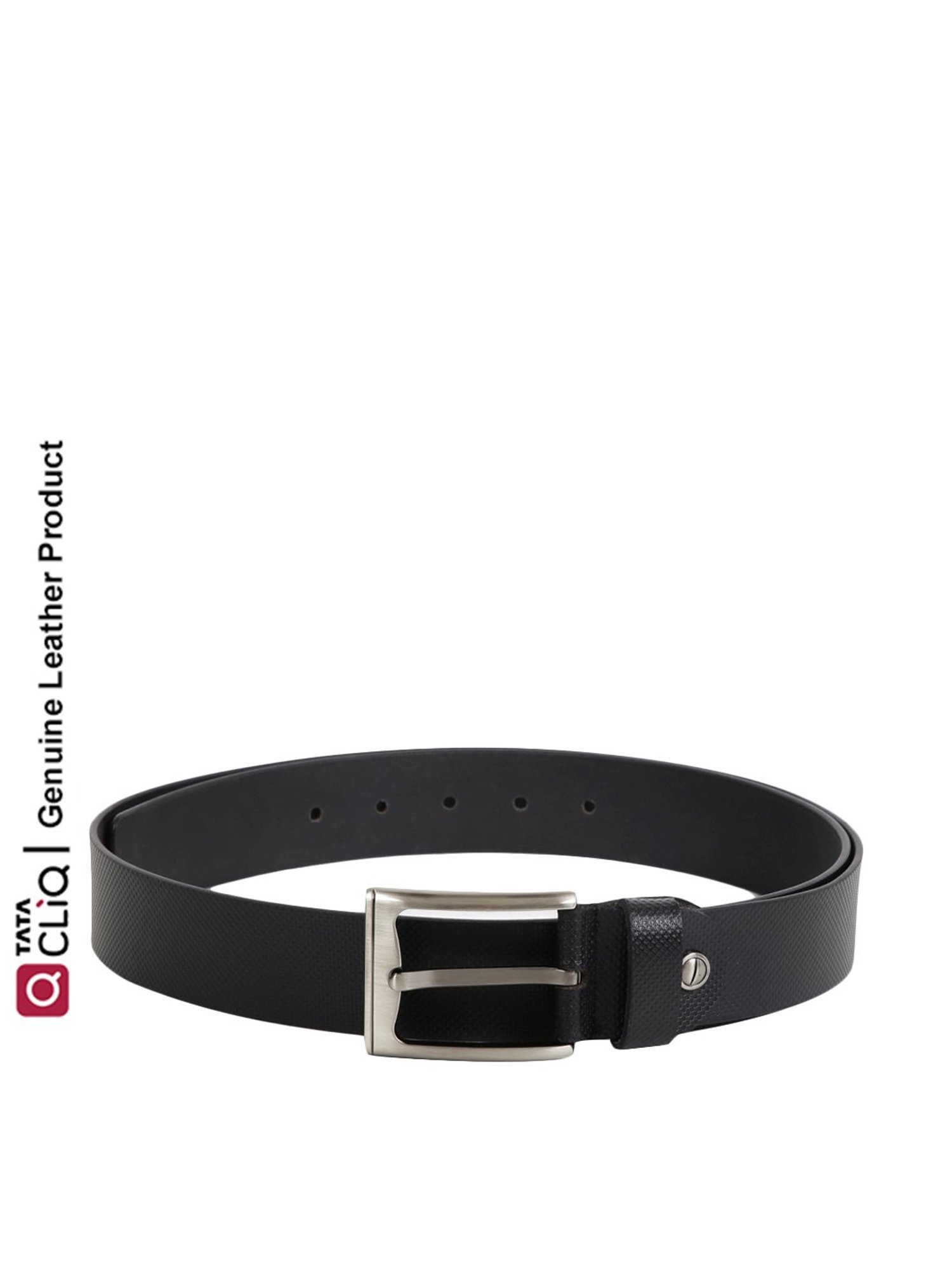 Kara Black Leather Waist Belt for Men