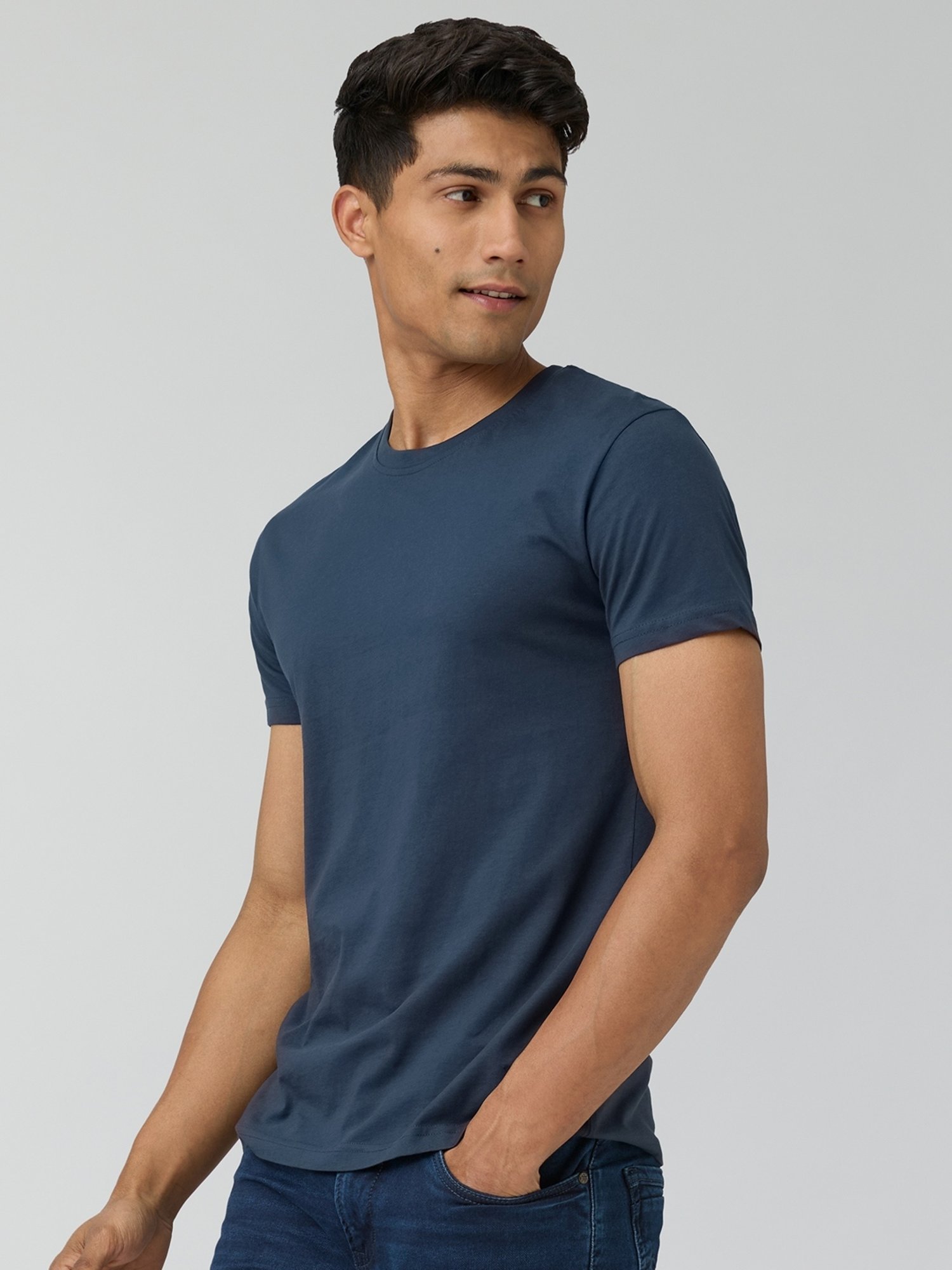 XYXX Isle Blue Cotton Regular Fit Polo T-Shirt