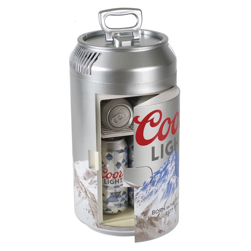 Koolatron CL06 Official Coors Light Design 8 Can AC/DC Electric Mini Cooler with Removable Shelf