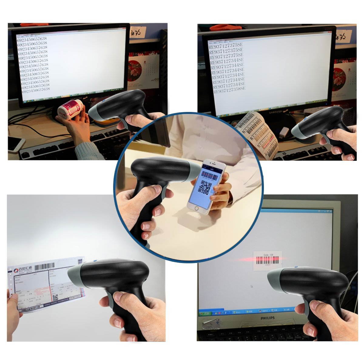 Yoko USB Handheld 1D 2D Barcode Scanner QR Bar Code Reader for iOS Android Windows