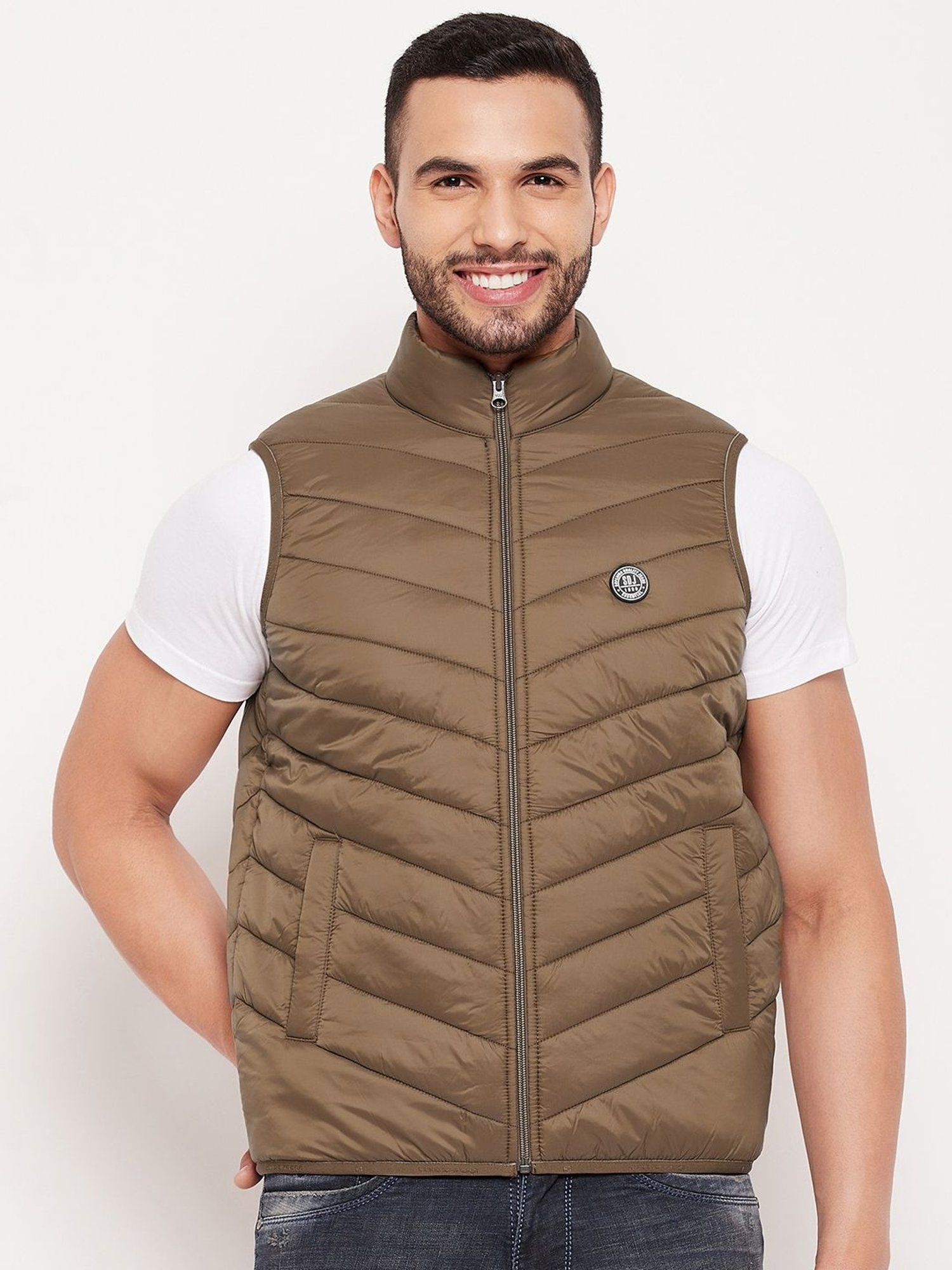 Duke Light Khaki Slim Fit Quilted Jacket