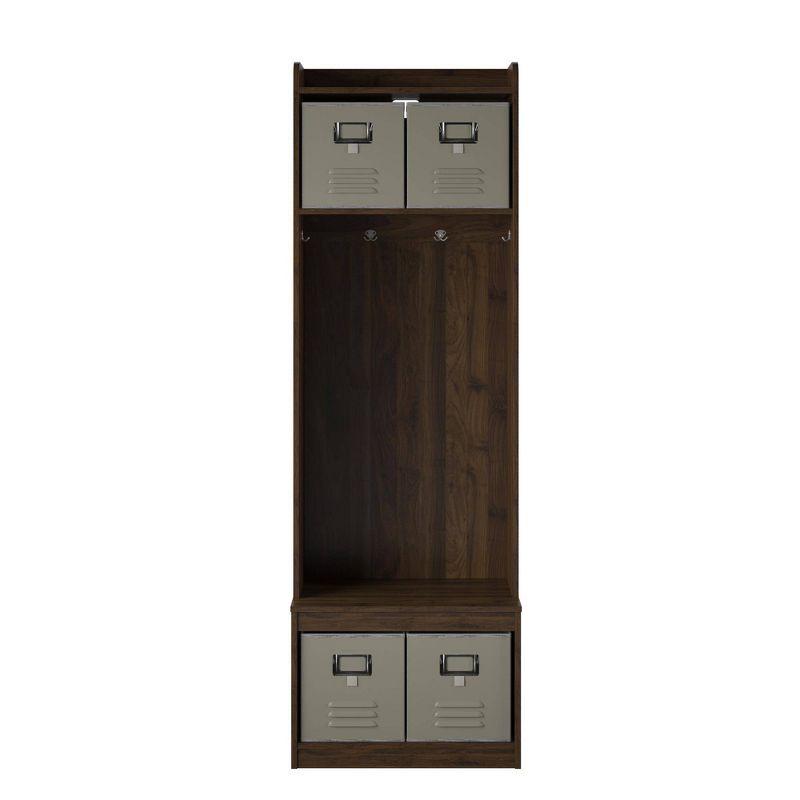 Set of 3 Journey Entryway Hall Tree with Storage Bench Walnut - Novogratz