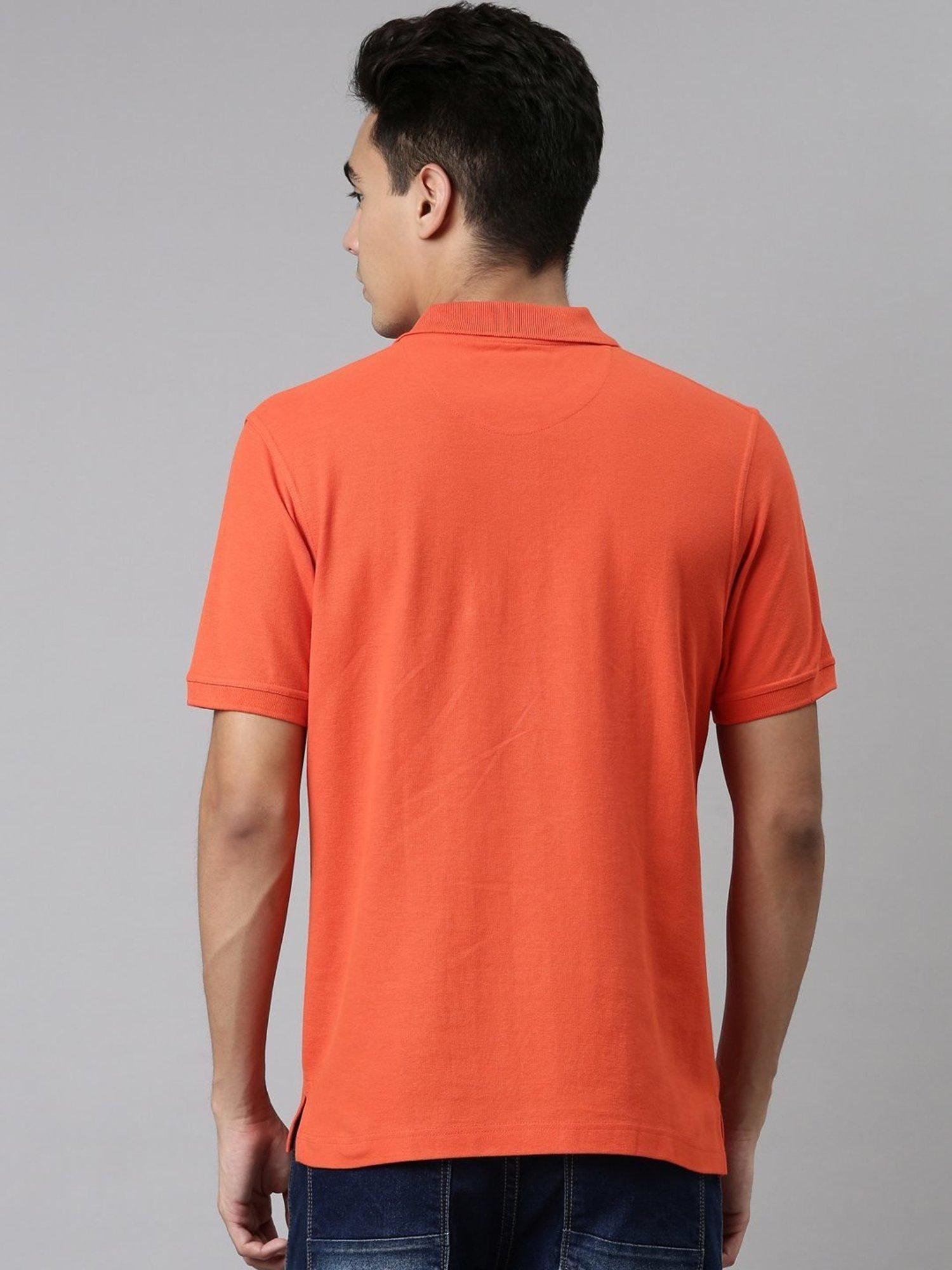 Dixcy Scott Maximus Orange Cotton Regular Fit Polo T-Shirt