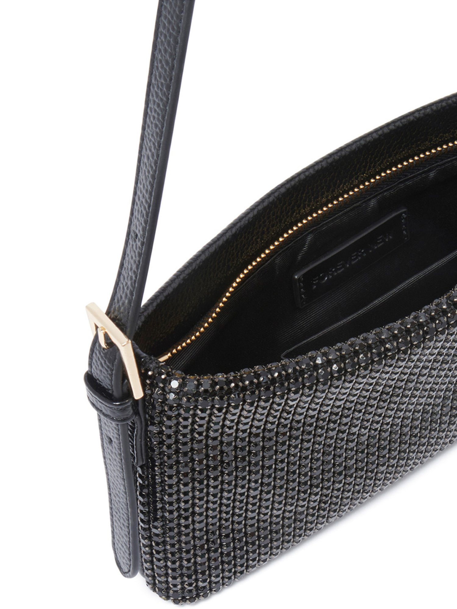 Forever New Black Embellished Medium Shoulder
