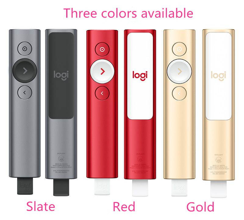 Logitech Spotlight Presentation Remote - Advanced Digital Highlighting with Bluetooth, Universal Compatibility, 30m Range and Quick Charging - Slate