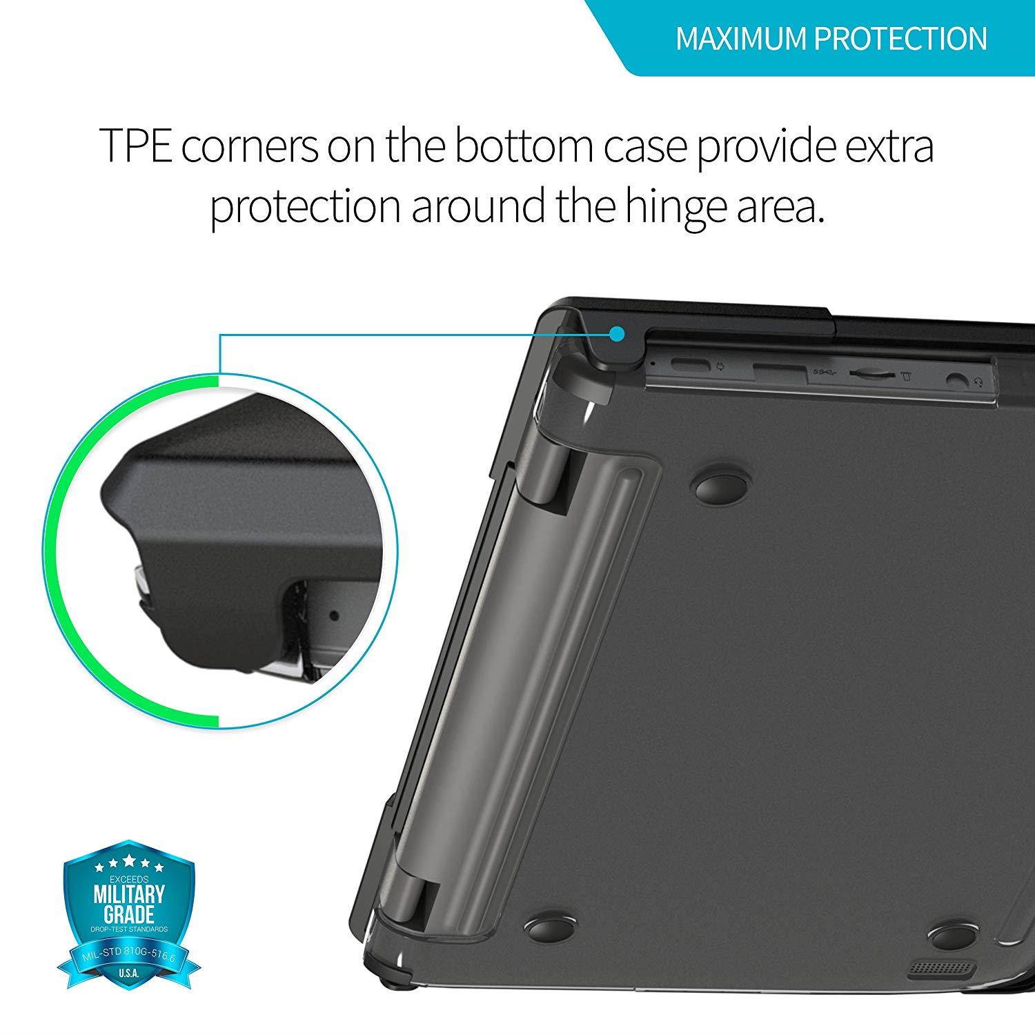 Gumdrop BumpTech Case Designed for Lenovo 100e Chromebook (Gen 1 and Gen 2 Intel) Laptop for K-12 Students, Teachers, Kids - Black, Rugged, Shock Absorbing, Extreme Drop Protection