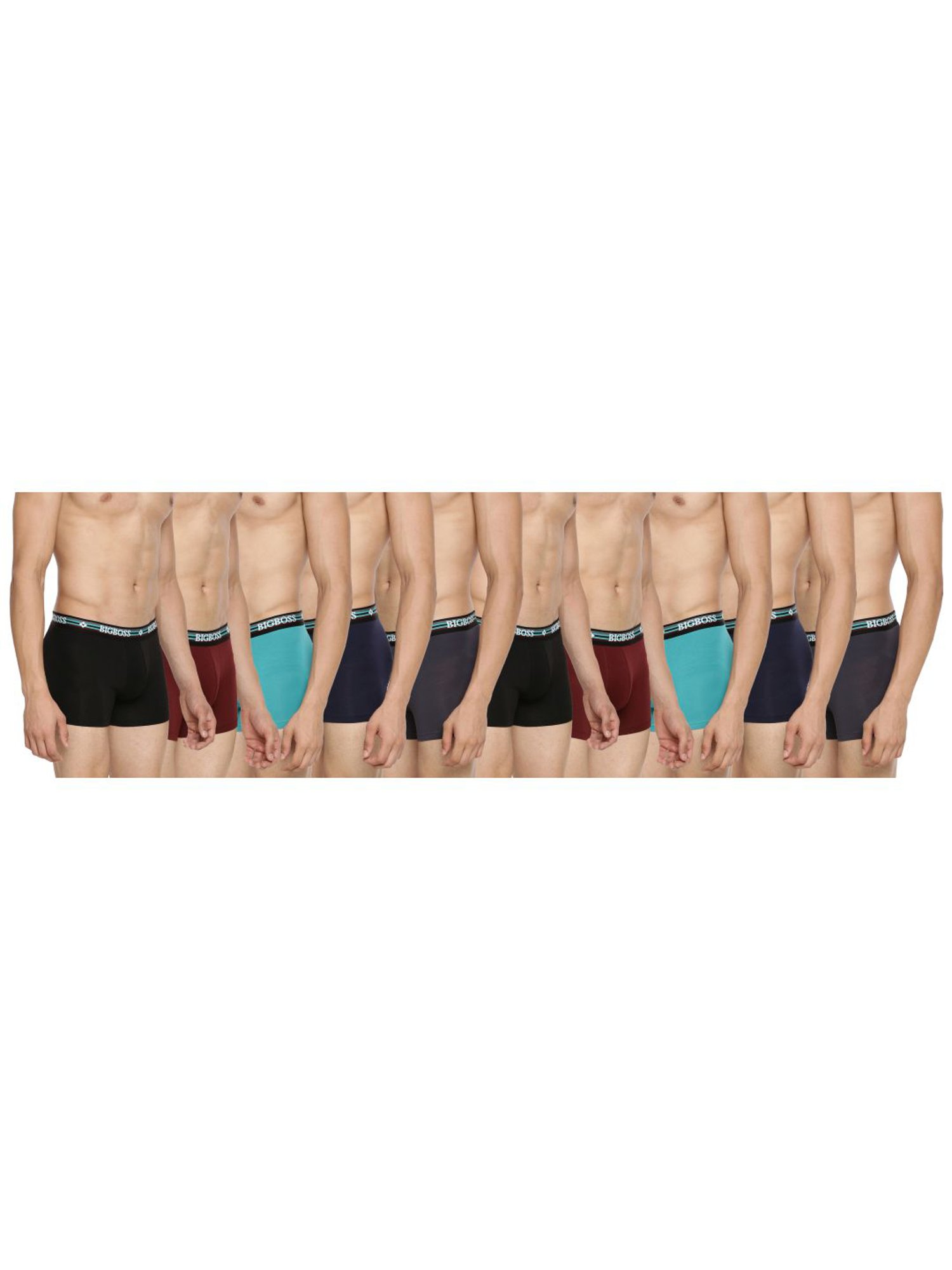 Dollar Bigboss Multicolored Cotton Regular Fit Trunks (Pack of 10)