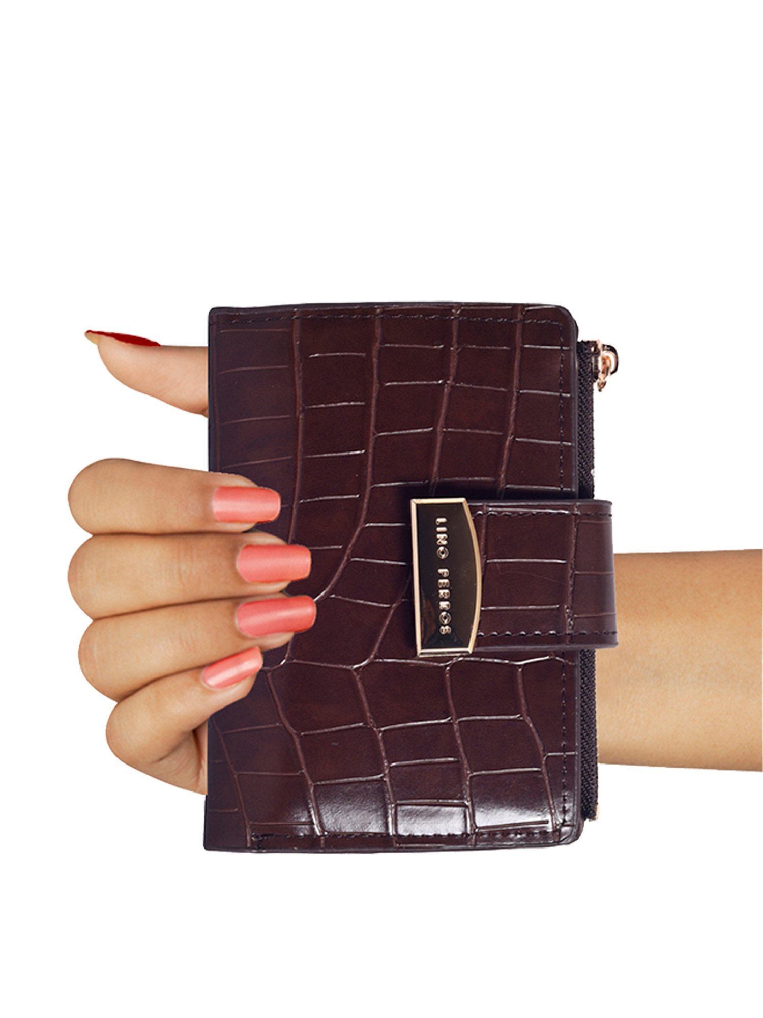 Lino Perros Brown Textured Wallet for Women