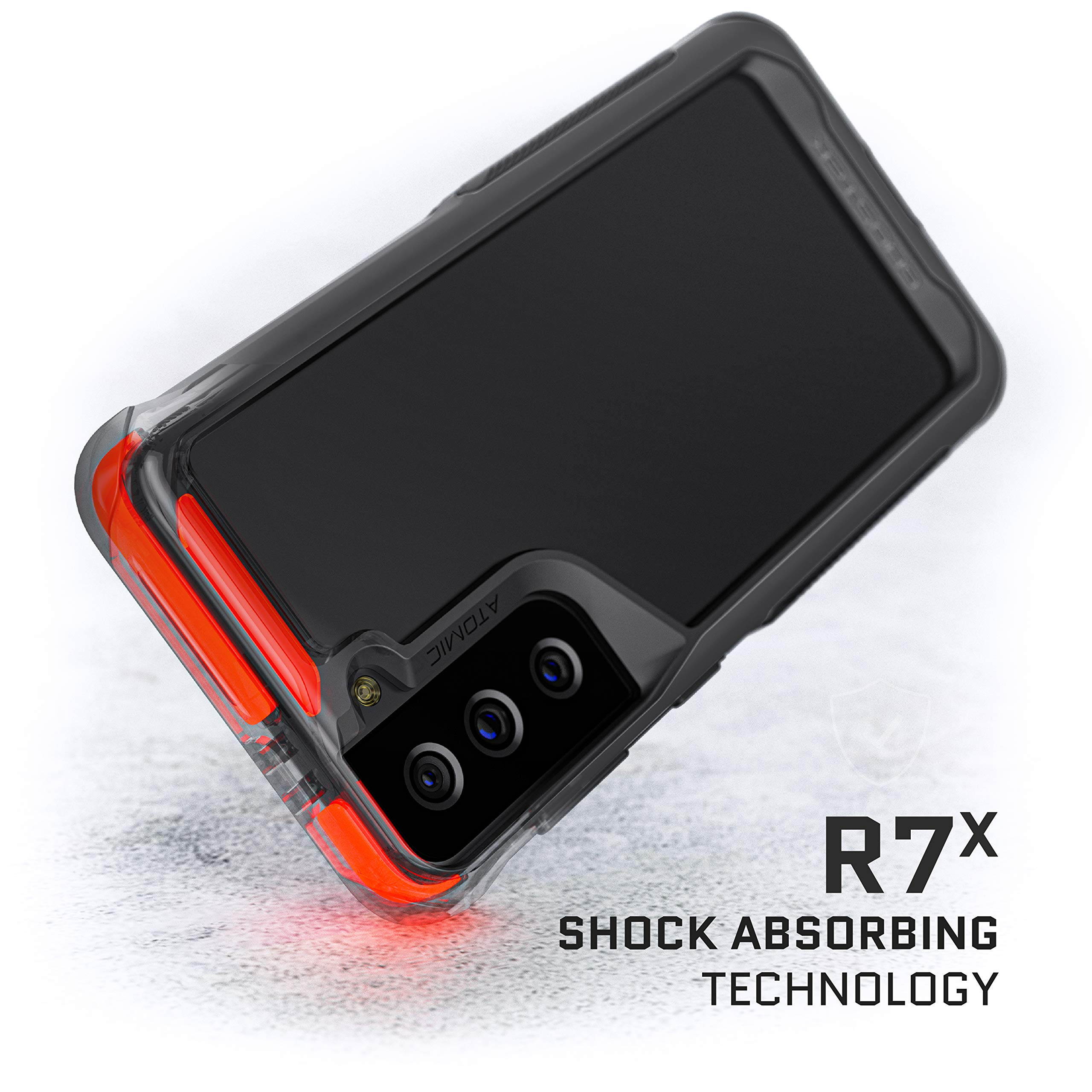 Ghostek Atomic Slim Designed for Galaxy S21 Ultra Case with Protective Metal Bumper Made of Super Tough Lightweight Military Grade Aluminum Alloy for 2021 Galaxy S21 Ultra 5G (6.8 Inch) (Phantom Red)