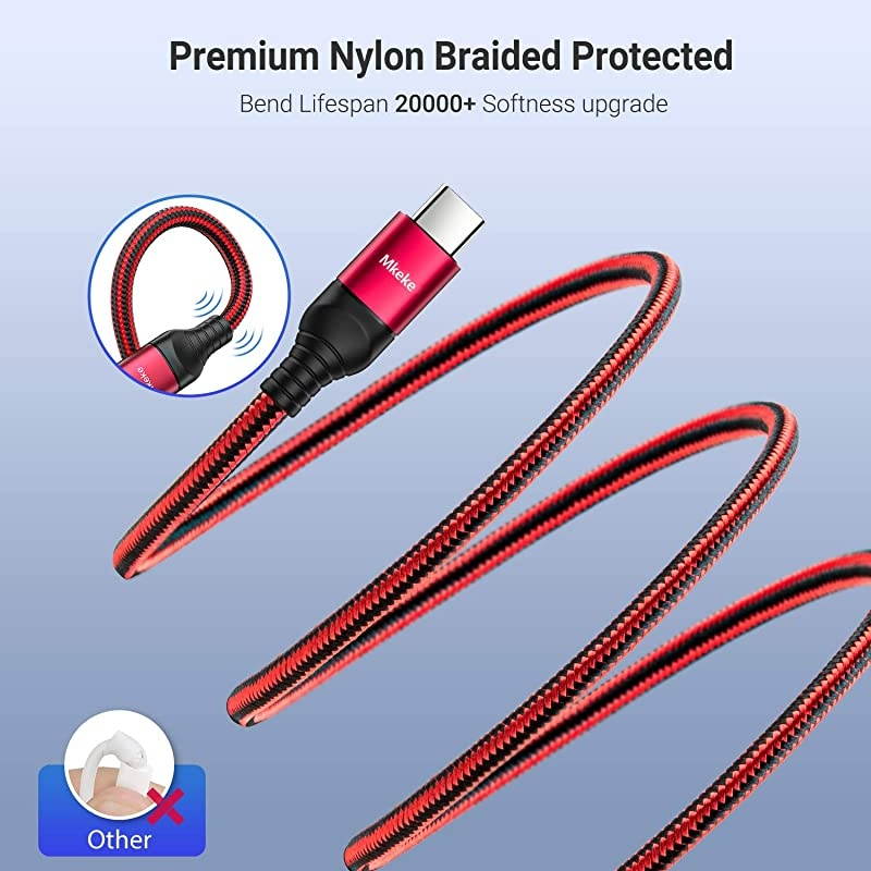 USB C Cable  USB Type C Charger Cable Fast Charging 3Pack11518M Type C Charging Cable Nylon Braided