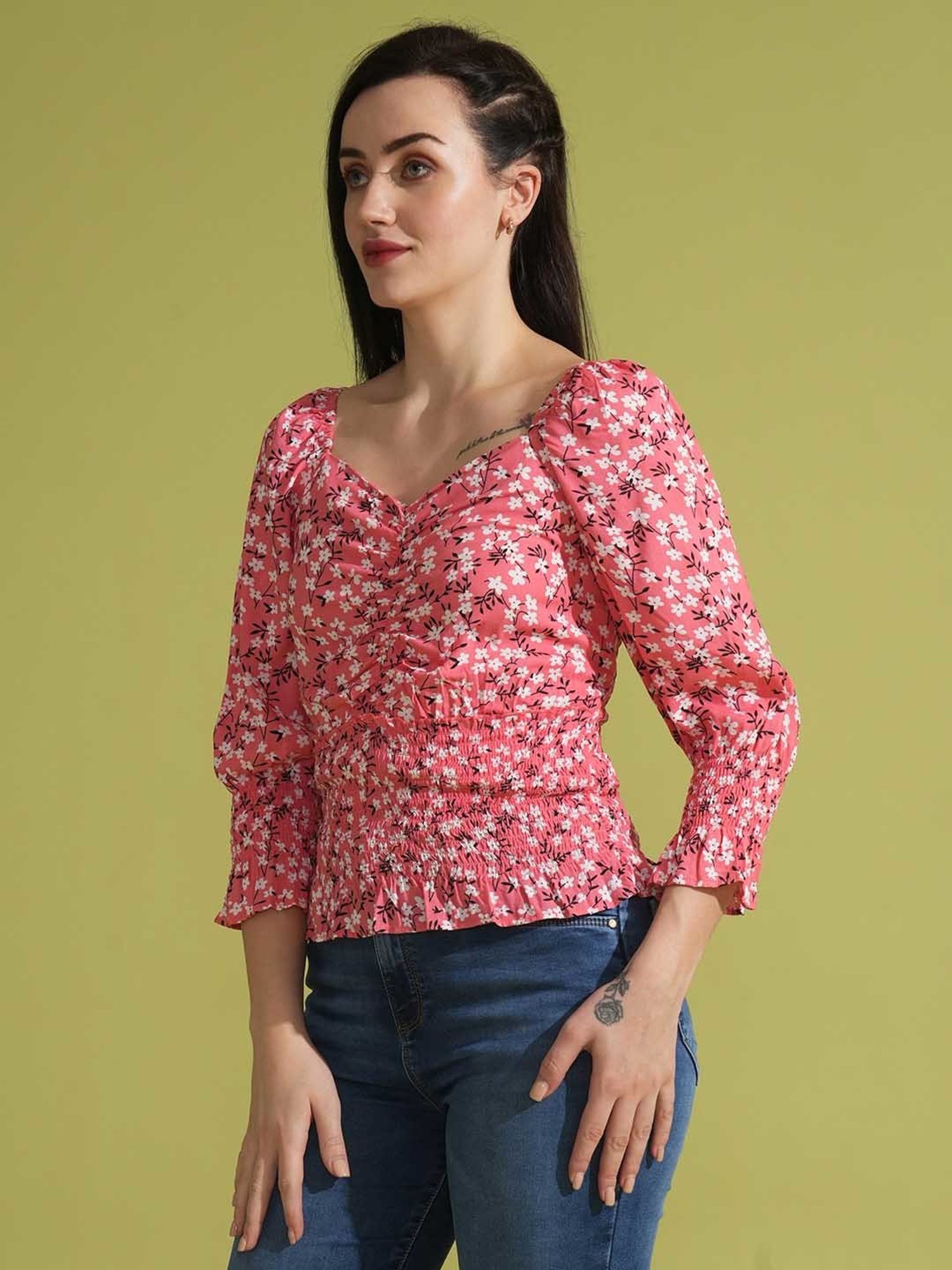 Globus Coral Floral Print Top
