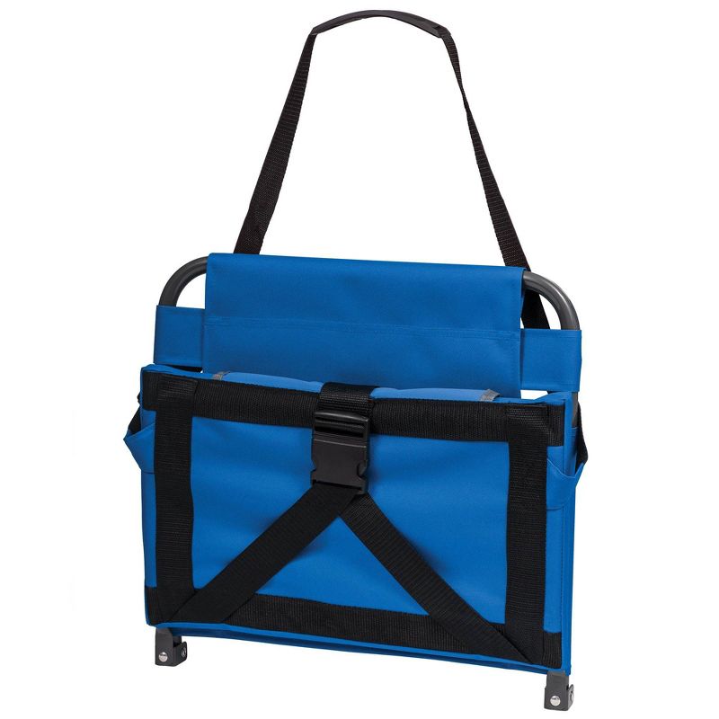 EastPoint Sports Adjustable Bleacher Back Stadium Seat w/ Cup Holder, Royal Blue