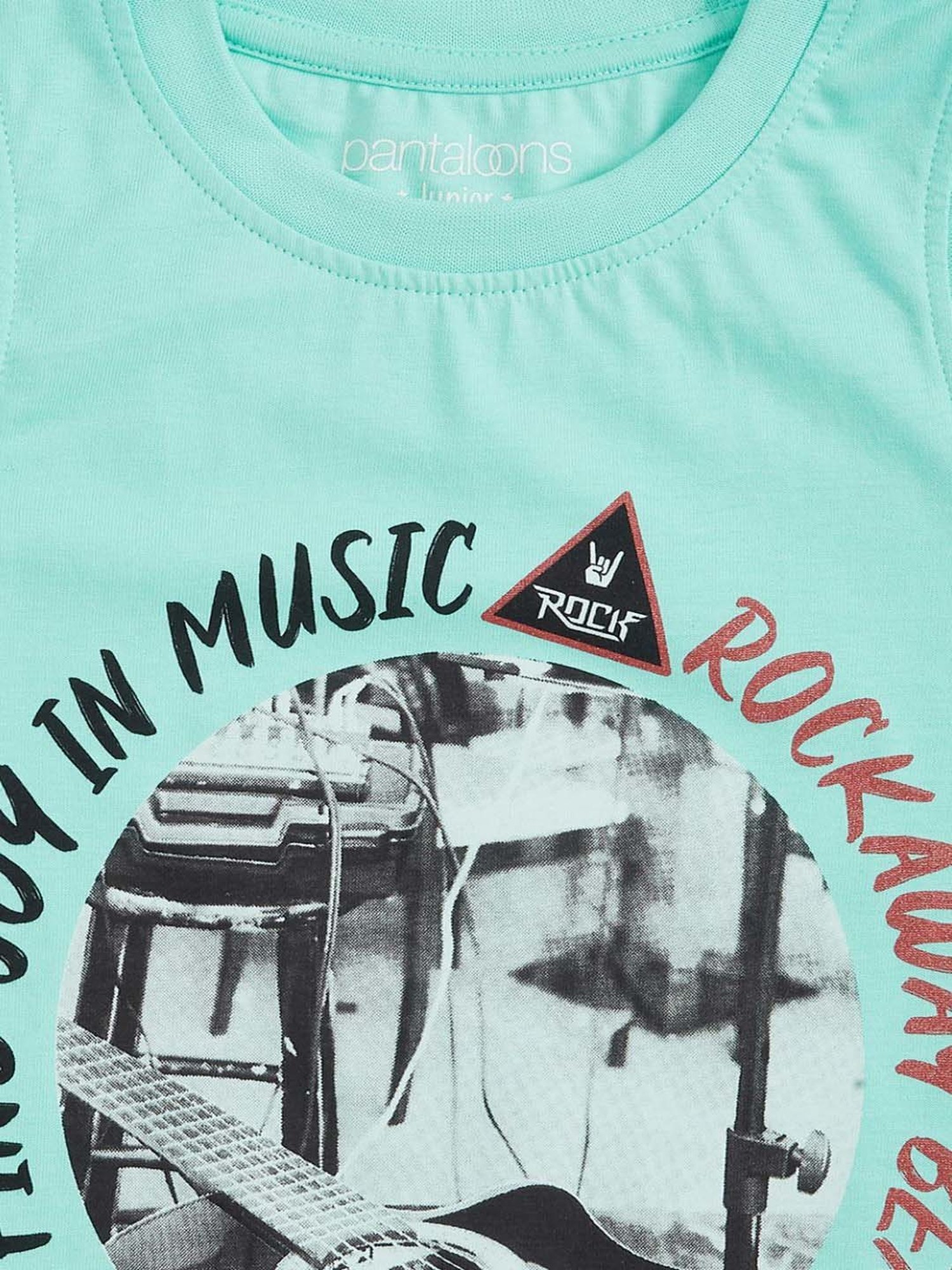 Pantaloons Baby Kids Blue Cotton Printed T-Shirt