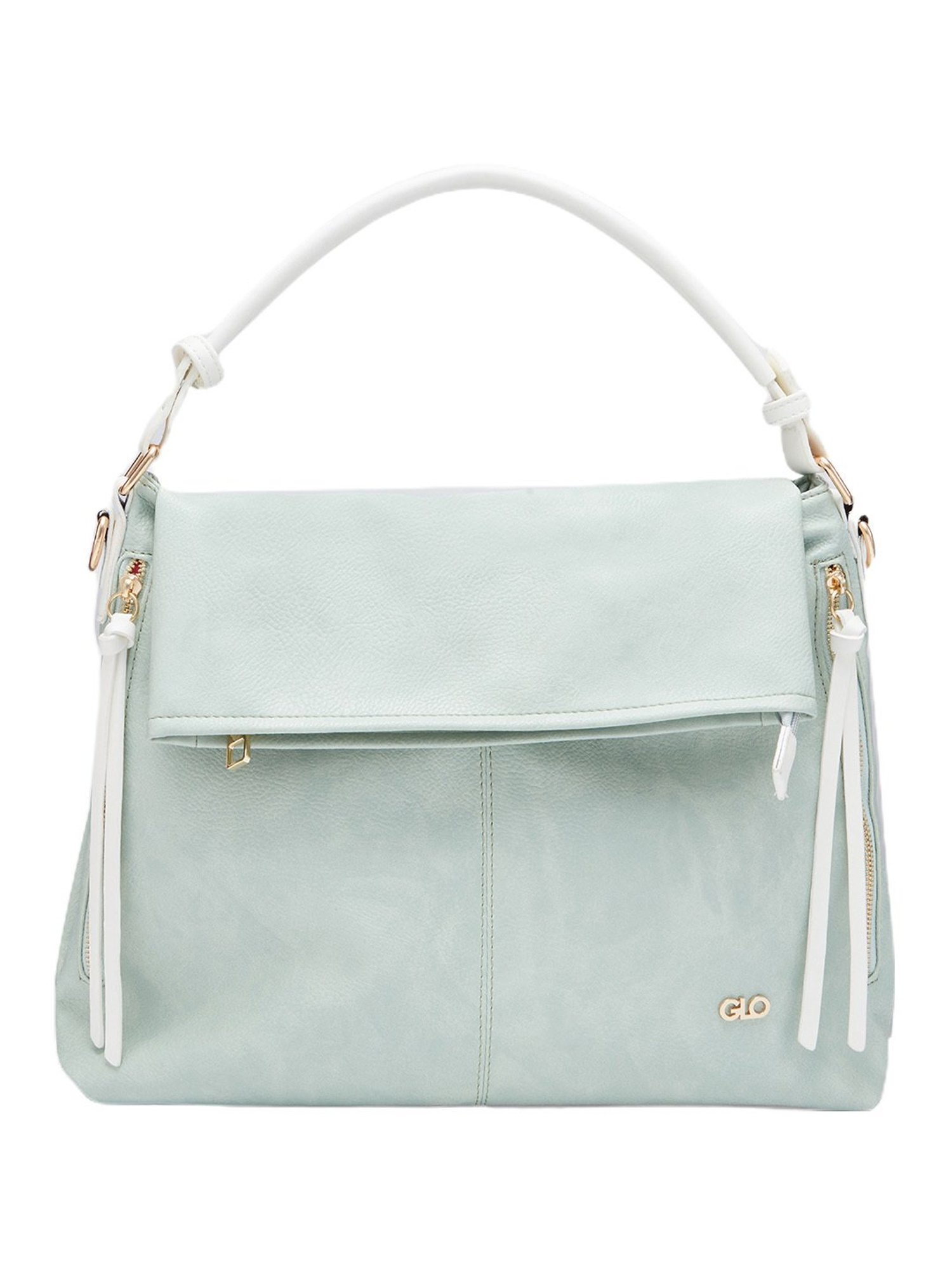 Globus Women Mint Green Textured Vegan Leather Hobo Bag