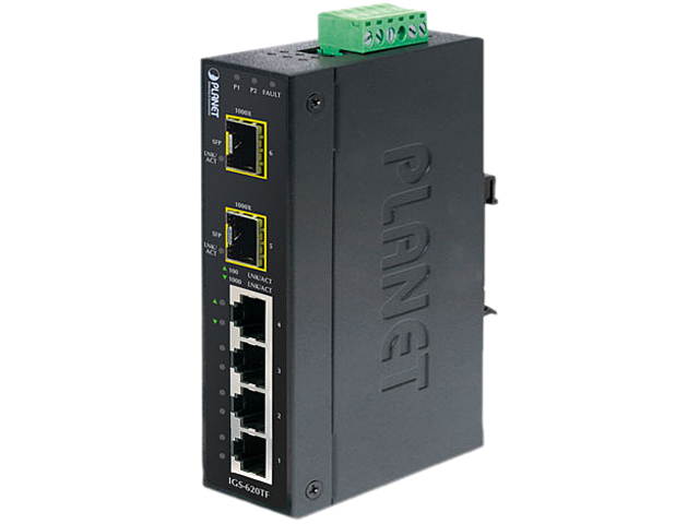 PLANET IGS-620TF Industrial 4-Port 10/100/1000T + 2-Port 100/1000X SFP Ethernet Switch