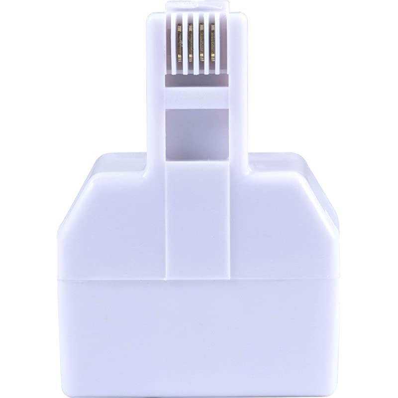 Telephone Duplex Adapter Home or Office Compatible with Answering Machines Modems Fax Machines All Brands RJ14 RJ11 White 76191