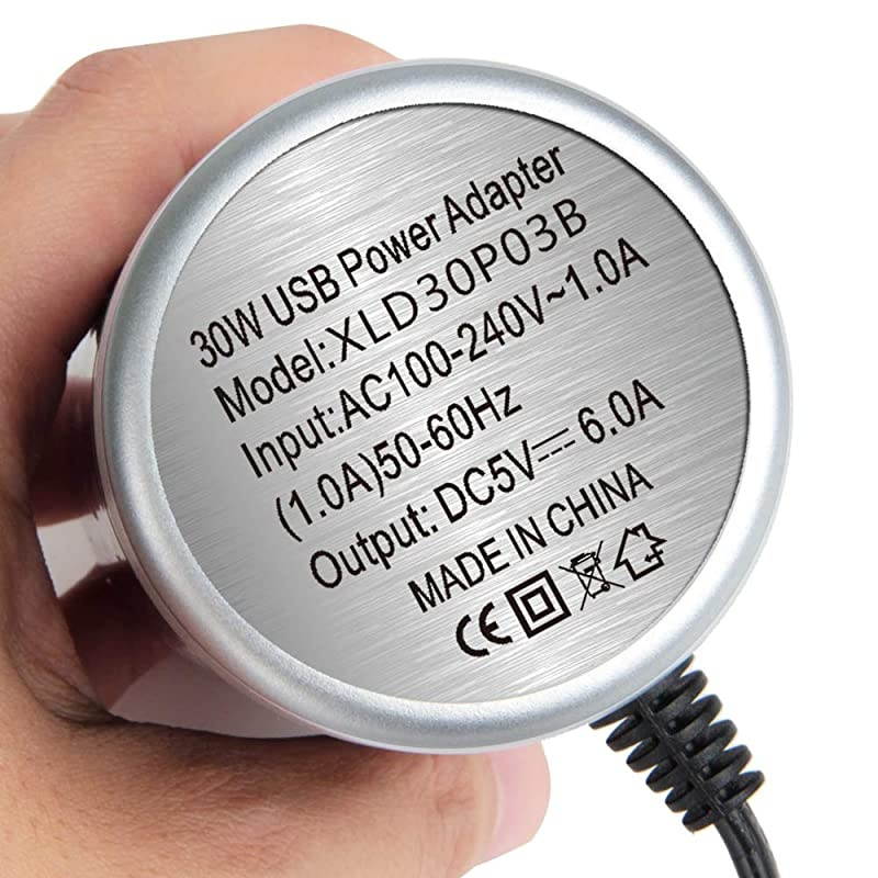 Charge 30 USB Wall Charger 6 Ports Desktop QC 30 USB Hub Charging Station Multi USB Charger Fast Charging Compatible with PhonesTablets Smartphones and MoreAll Black