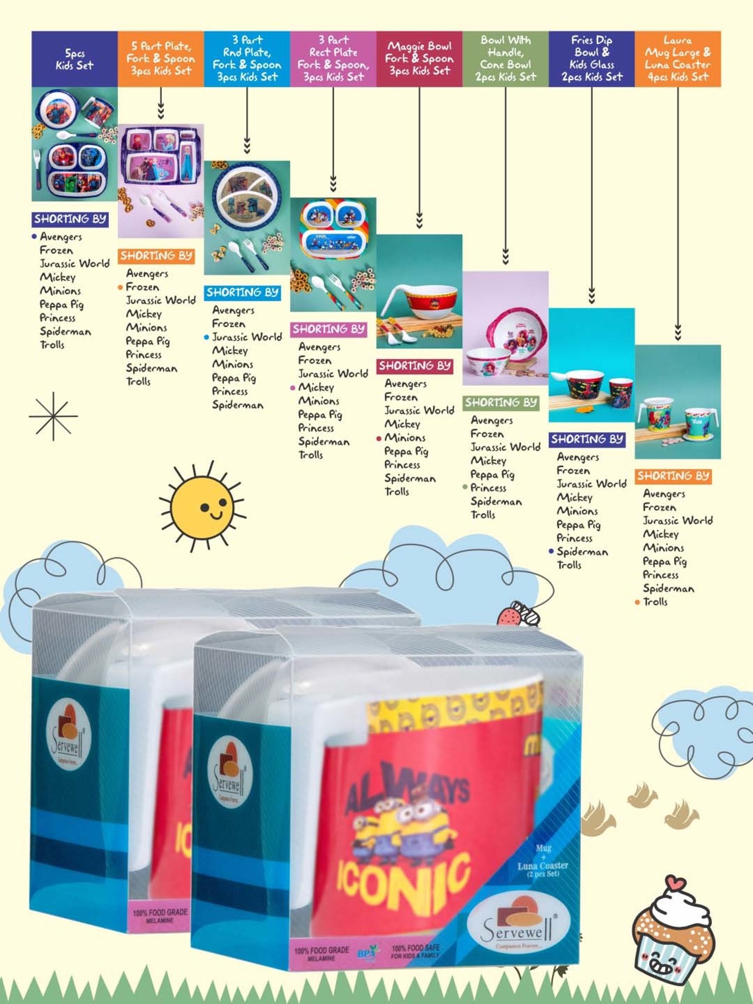 Servewell Minions Melamine Large Laura Mug - Set of 2