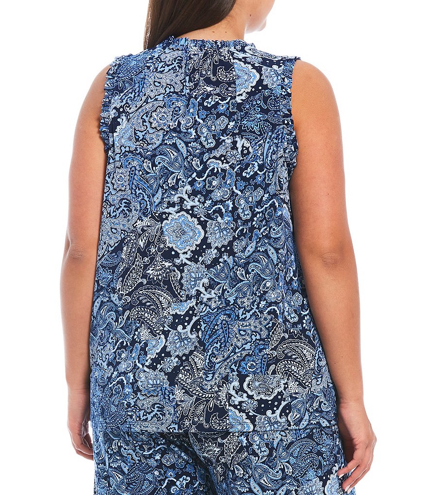 Bryn Walker Plus Size Pira Ponti Sleeveless Jewel Neck Oversized Tank