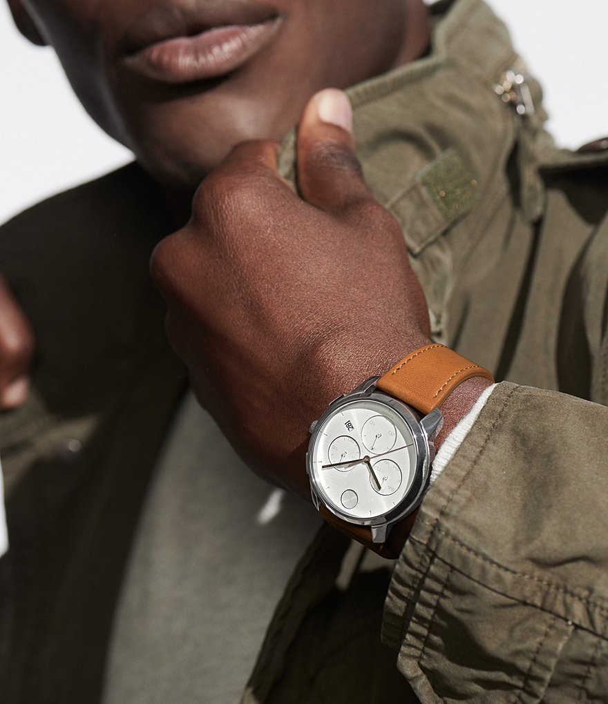 Movado Bold Men's Thin Brown Leather Watch