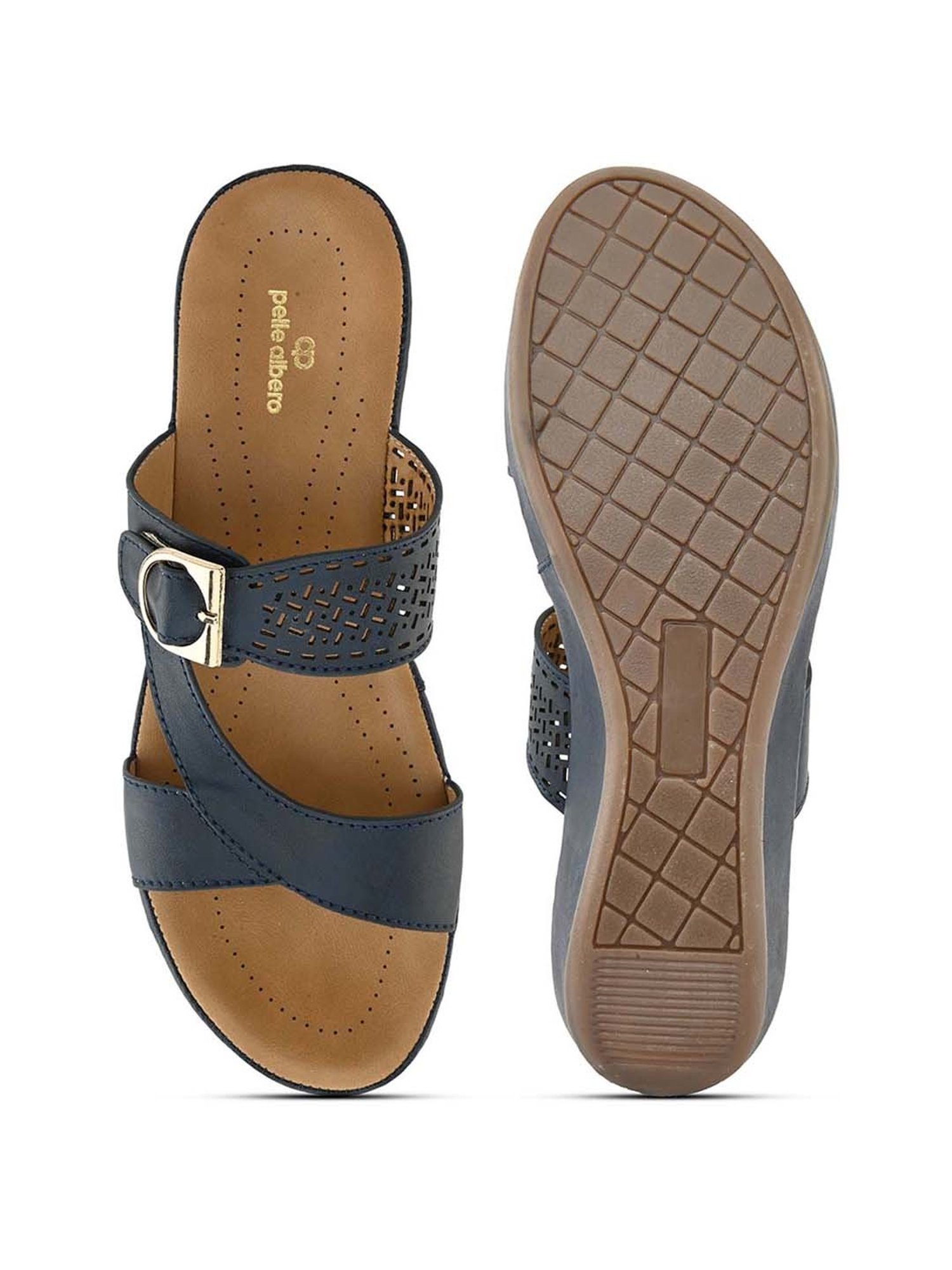 Pelle Albero Women's Blue Casual Wedges