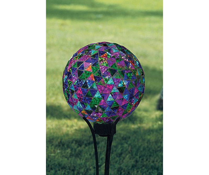 Home & Garden 11.5" Mosaic Jewel Tone Gazing Ball Yard Decor Landscape Carson Home Accents  -  Outdoor Sculptures And Statues