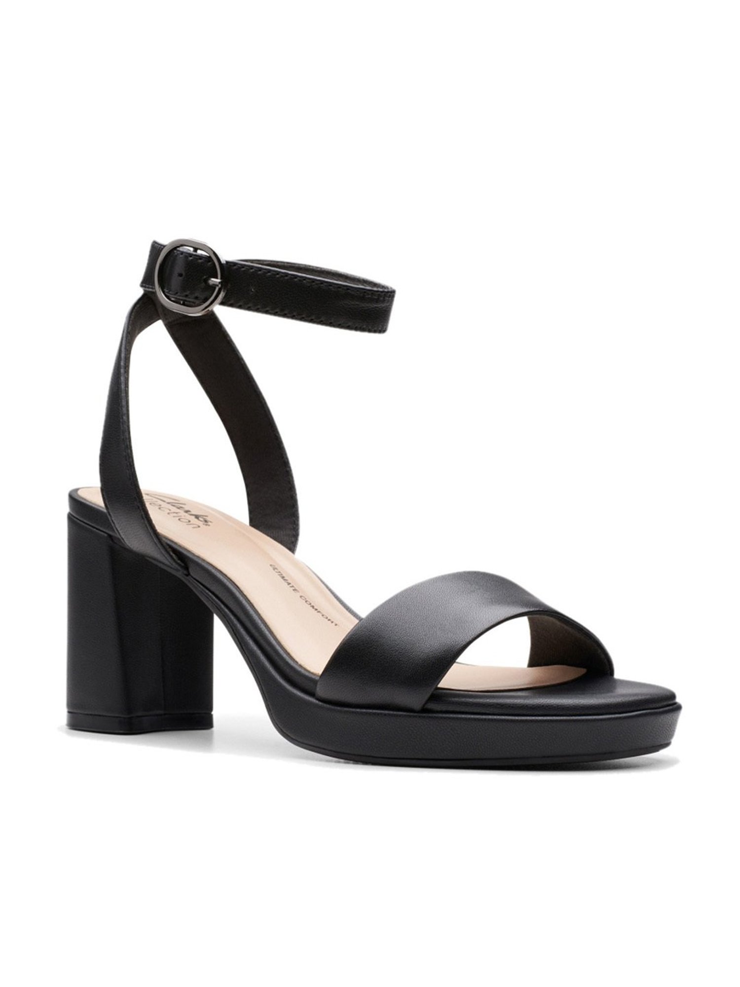 Clarks Women's AmbyrLyn Bay Black Ankle Strap Sandals