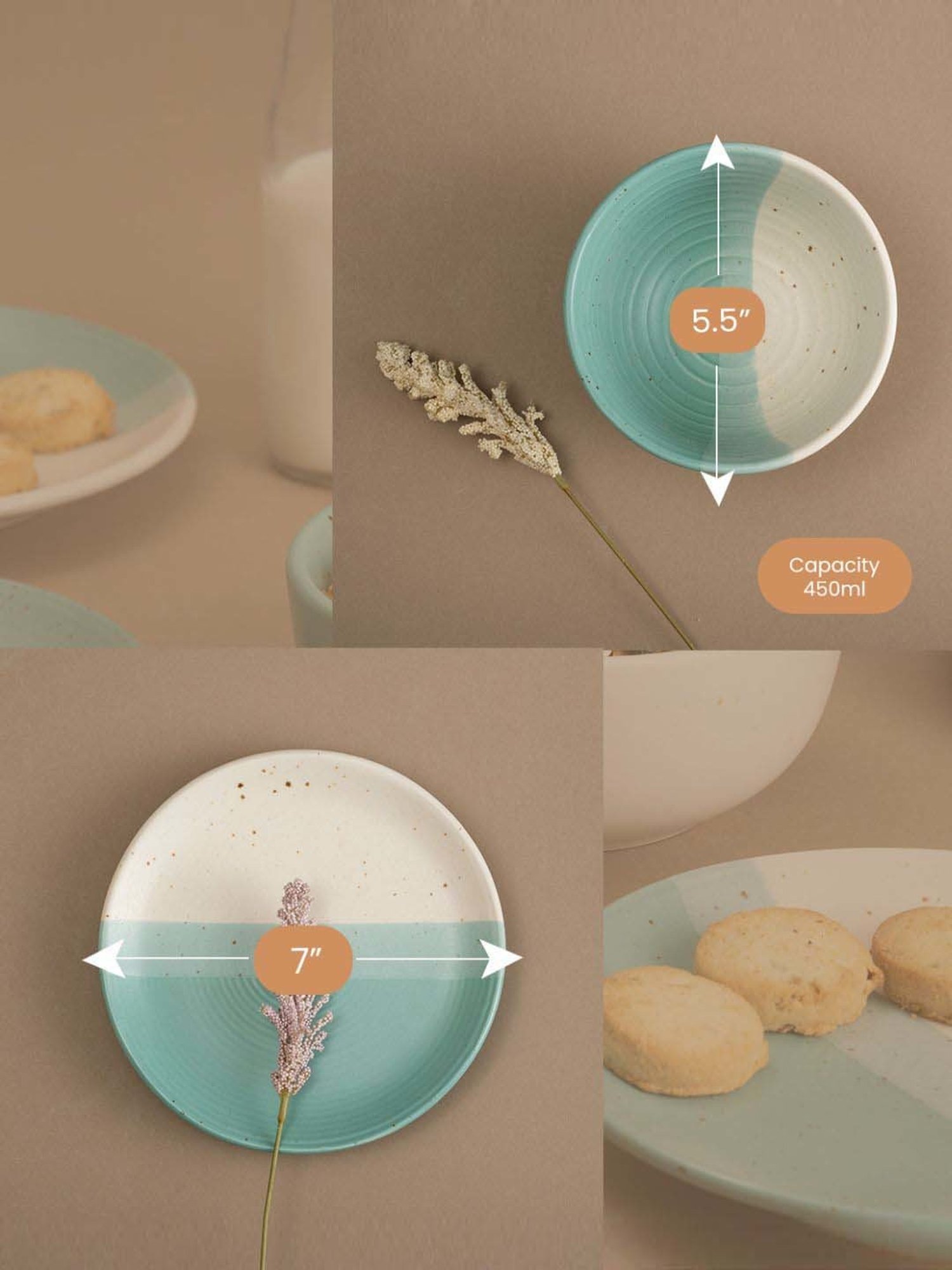 Urban Space Ocean Green Pearl Ceramic Dinner Set