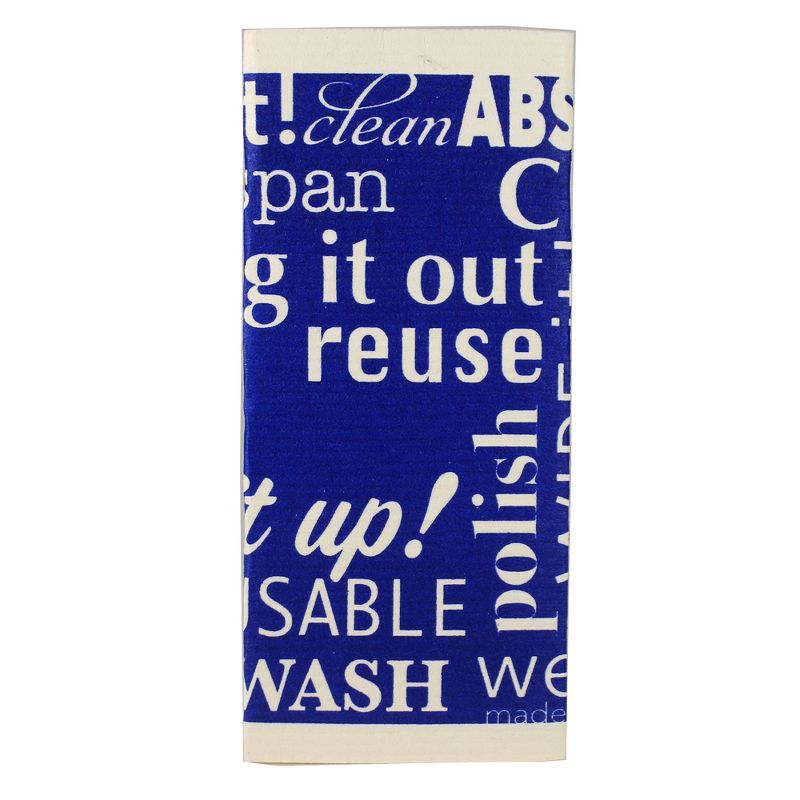 Swedish Dish Cloth 11.75" Xl Red & Blue Word Art Set/2 Kitchen Clean Up Xlarge  -  Dish Cloth