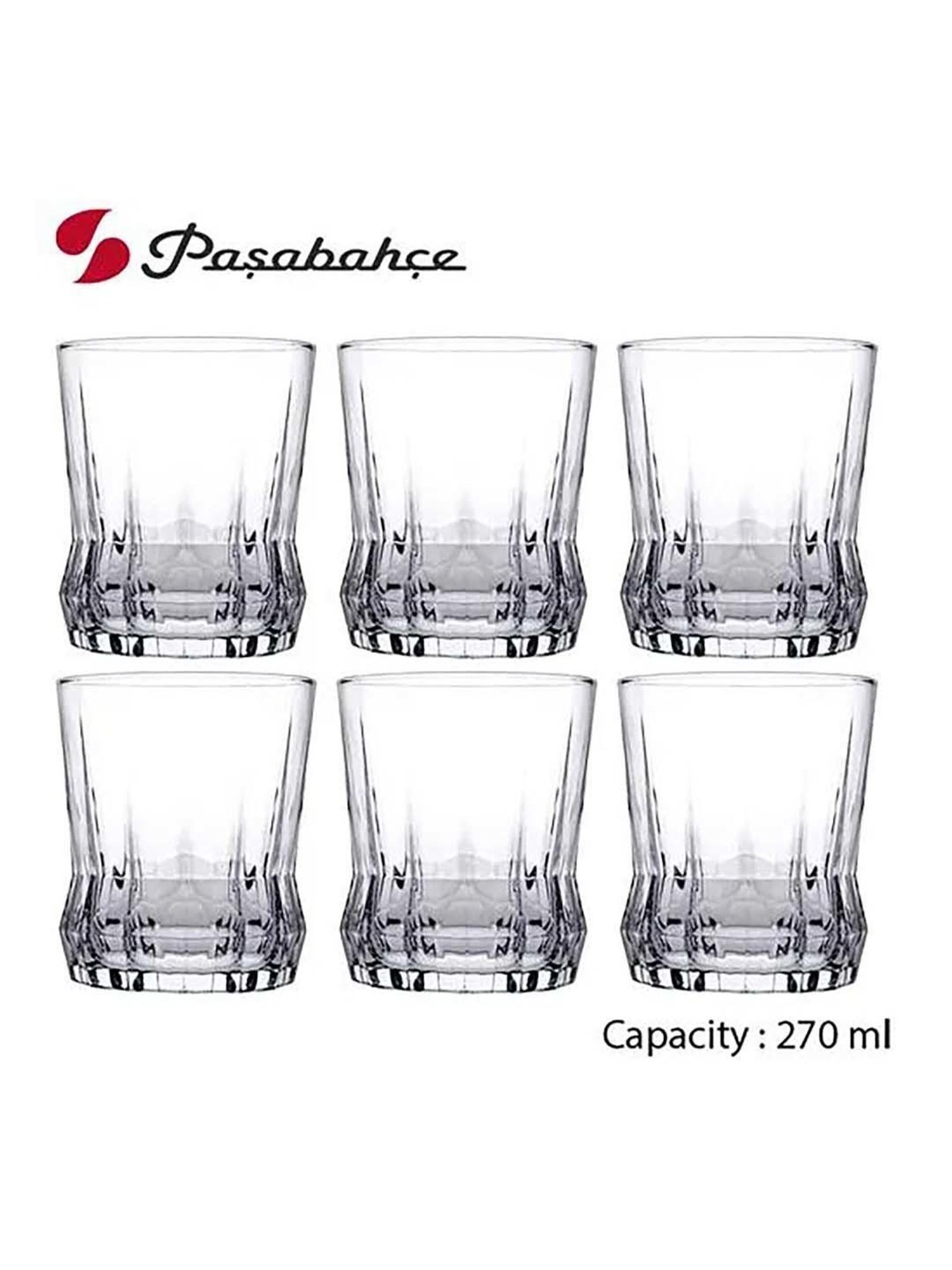 Pasabahce Transparent Gaia Whisky Glasses (0.27 L) - Set of 6