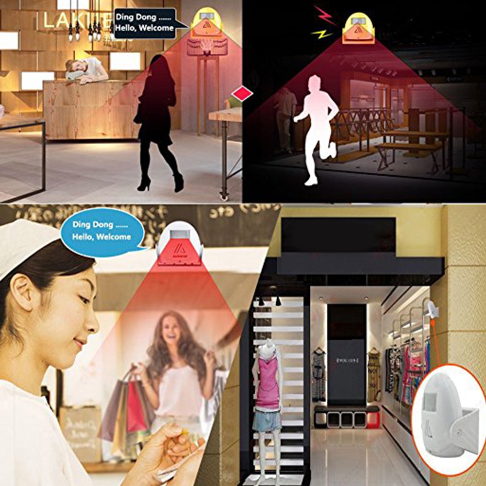 IR Sensor Welcome Doorbell Electronic Induction Doorbell Advertising Guide (Black)